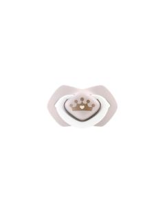 Canpol Set Of Silicone Symmetrical Soothers 6-18 Royal Baby 2Pcs. Pink
