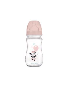 Canpol Anti-Colic Wide Neck Bottle 240Ml Pp Easy Start Exotic Animals Pink