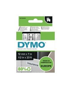 Dymo D1 Labels, Black Print On White, 12mm X 7M