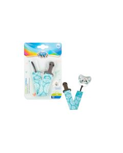 Canpol Babies Soother Clip With Ribbon  Exotic Animals Blue