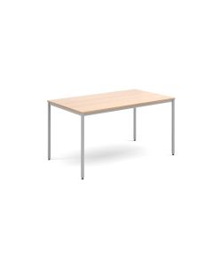 Rectangular flexi table with silver frame 1400mm x 800mm beech - Delivery only