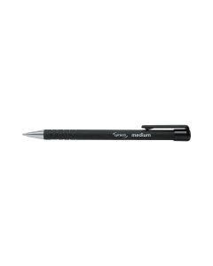 Lyreco Ball Point Pen Soft Retractable Medium Black - Pack Of 12