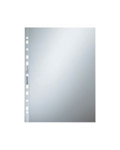 Leitz Premium Glass Clear A4 Top Opening Punched Pockets 80 Micron - Pack of 100