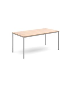 Rectangular flexi table with silver frame 1600mm x 800mm beech - Delivery only