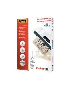 Fellowes A4 Laminating Pouches Gloss 250 Microns (2 X 125) - Pack of 100