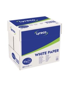 Lyreco White A4 Paper 80gsm - Non-Stop Box of 2500 Unwrapped Sheets of Paper