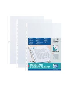 Oxford Punched Pockets A4 90 Microns Clear - Pack of 100