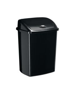 Rossignol Black 50 Litre Bin With Black Plastic Swing Lid