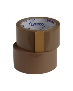 Lyreco No-Noise Packaging Tape 50mm 66m Brown - Pack Of 6