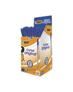 Bic Cristal Original Ballpoint Pens Medium Point (1.0 mm) - Blue, Box of 50