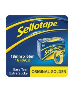Sellotape Golden Tape 18mmx66M Clear - Pack of 16