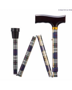 Folding Adjustable Walking Sticks - Tartan 33-37"