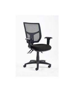Altino High back Mesh Chair Black with Adjustable Arms - Delivery Only