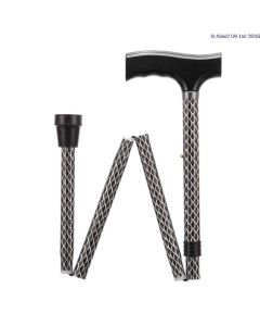 Folding Adjustable Walking Sticks - Etched Black