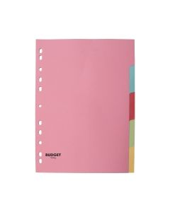 Lyreco Budget Assorted Colour A4 5 Part Dividers 160gsm