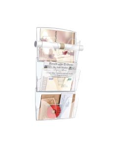 Lyreco Wall Rack System 3-Pocket 370x270x87mm Clear