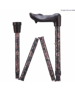 Arthritis Grip Cane - Folding, adjustable, Right Handed - Paisley
