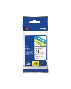 Brother P-Touch TZ Labelling Tape 8M X 9mm - Black On White