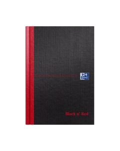 Oxford Black n' Red A5 Hardback Casebound Notebook Ruled 192 Pages Black