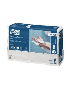 Tork Xpress H2 White Mini 2 Ply Soft Multifold Hand Towel - Pack of 21 X 110
