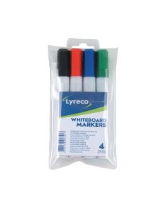 Lyreco Whiteboard Markers Chisel Asst - Pack Of 4
