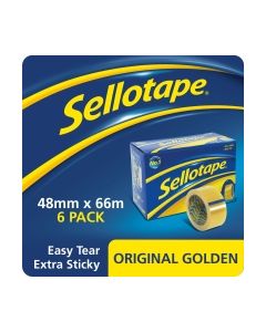Sellotape Original Golden Tape 48mm X 66M -Pack of 6
