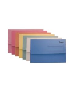 Lyreco Document Wallets Foolscap 250gsm Asst - Pack Of 50