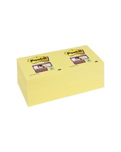 Post-It Super Sticky 76x76mm Canary Yellow - Pack Of 12