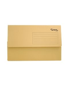 Lyreco Document Wallets Foolscap 250gsm Yellow - Pack Of 50