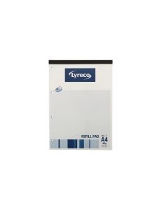 Lyreco White A4 Refill Pads (Ruled/Margin) - Pack of 10