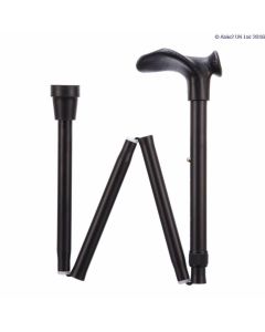 Comfort Grip Cane - Folding, adjustable, Left Handed - Black