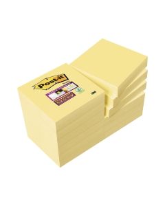 Post It Super Sticky Notes 47.6X47.6 mm Yellow Pack 12