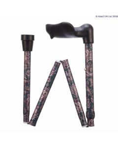 Arthritis Grip Cane - Folding, adjustable, Left Handed - Paisley