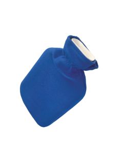 Fortuna Hot Water Bottle w/Fleece Cover Plain Blue